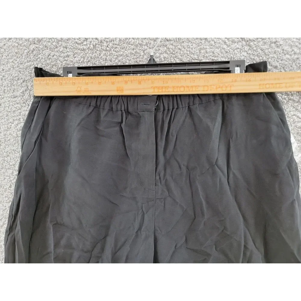 VINCE CAMUTO Paperbag Waist Pants Women's 16 Black Cropped Button Zip Closure - Picture 4 of 15